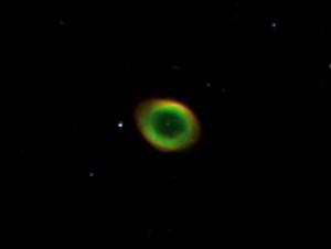 M57 The Ring Nebula. LRGB using Ha, OIII and Blue filters
